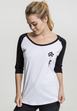 Women's T-shirt Banksy ́s Graffiti Balloons - white/black