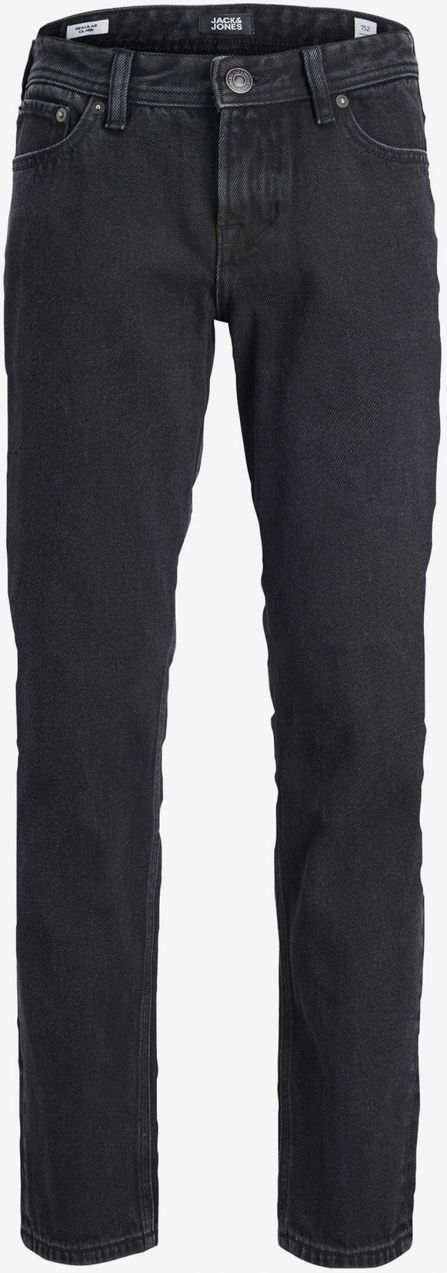 Čierne chlapčenské straight fit džínsy Jack & Jones Clark