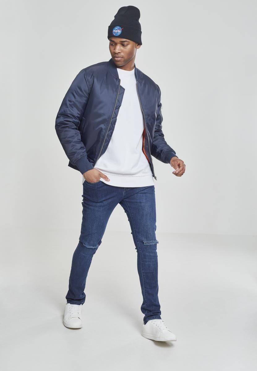 Základná bomber bunda námorníckej farby