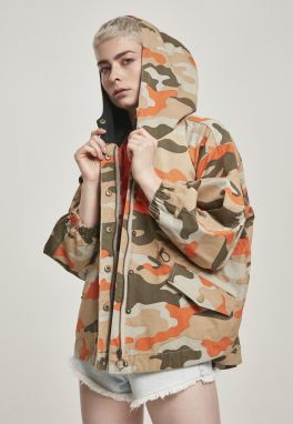 Women's Oversized Camo Parka Jacket with Brick Mask
