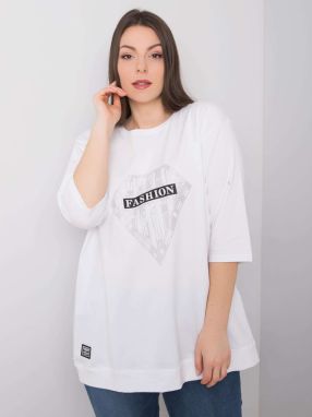 Oversized white blouse with appliqué