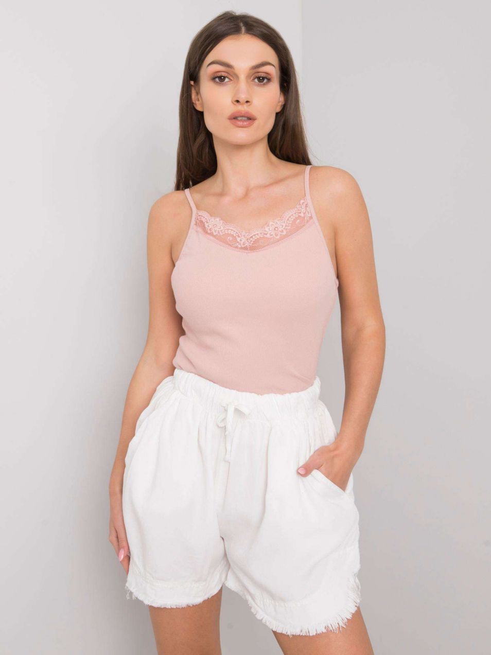 Dusty pink ribbed top Armine