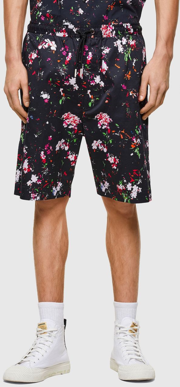 Diesel Krátke nohavice - P-TOLLER-SHORT-FLOWER SHO viacfarebné