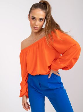 Orange short blouse with exposed shoulders by Nineli