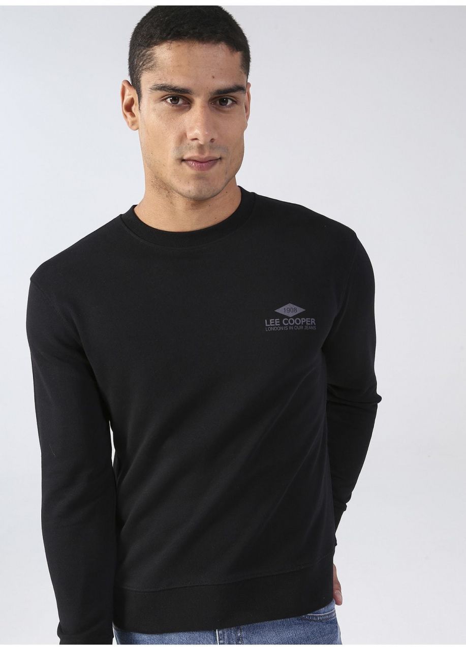 Pánska mikina Lee Cooper O Neck čierna 231 Lcm 241029 Neil S