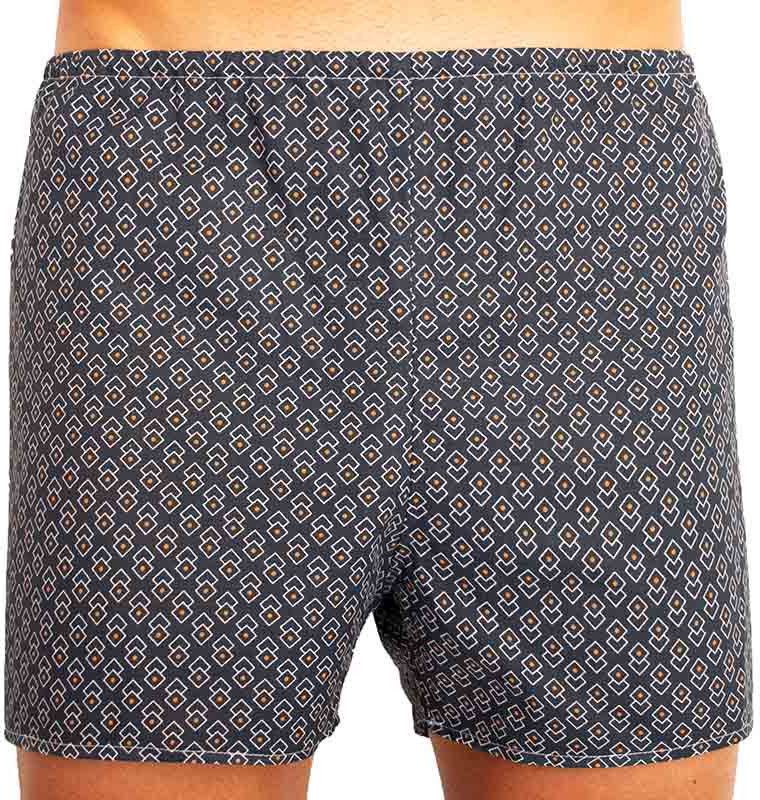 Classic men's shorts Foltýn dark blue diamonds oversize