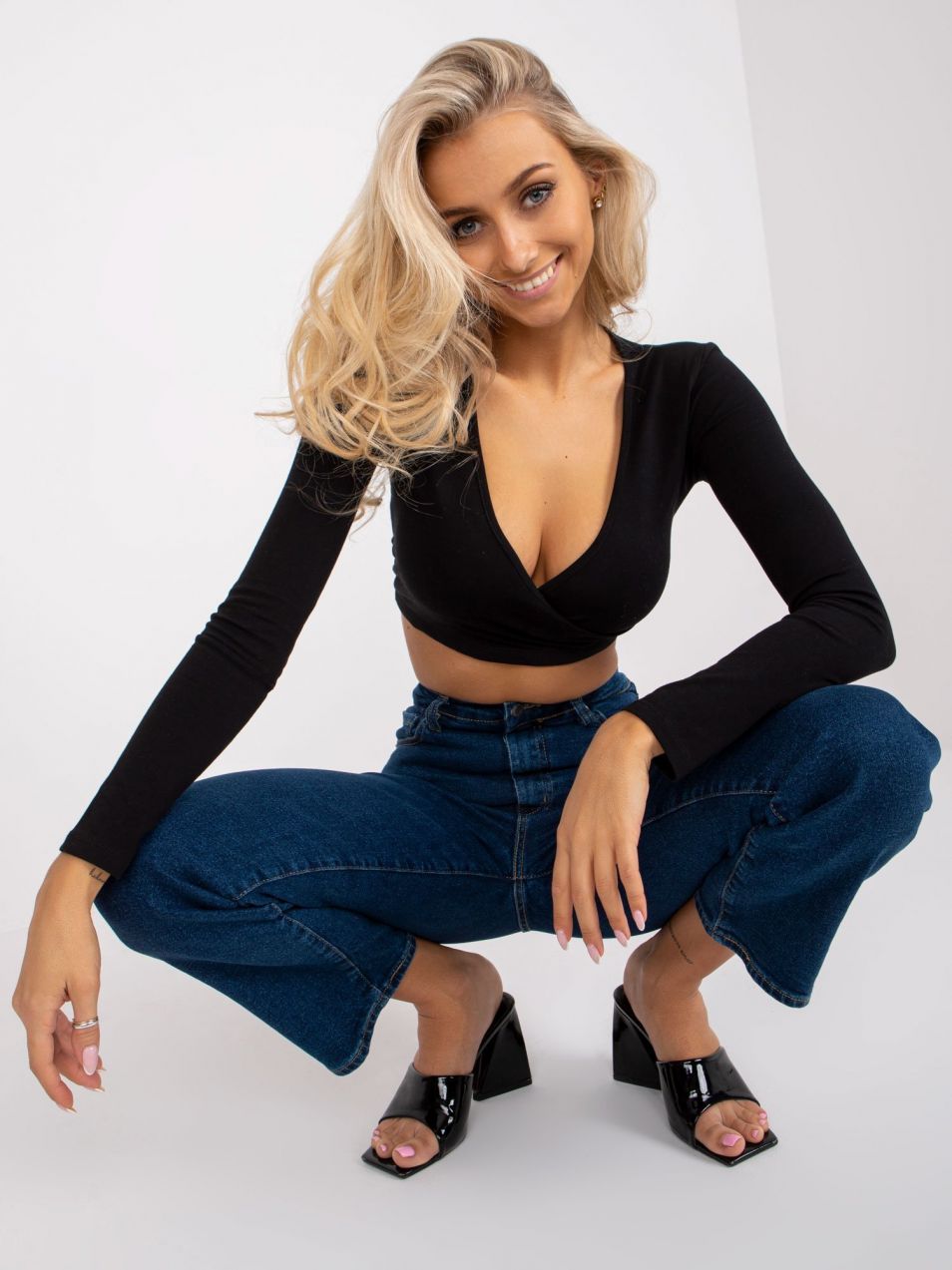 Black wrap blouse Paola RUE PARIS