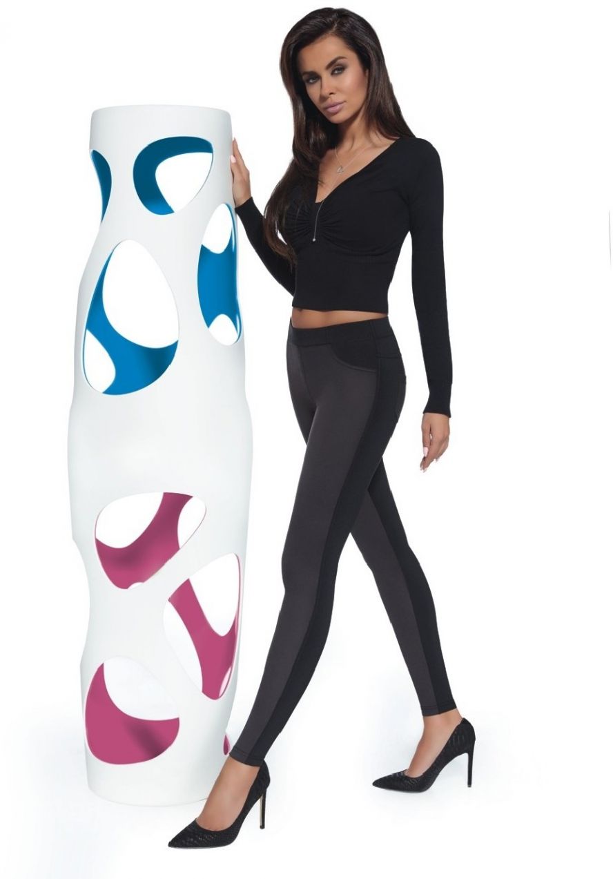 Bas Bleu WOMEN's leggings HELEN two-tone from combined materials