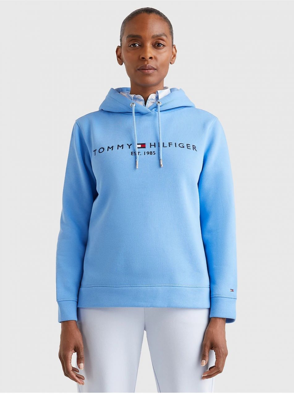 Svetlomodrá dámska mikina s kapucňou Tommy Hilfiger
