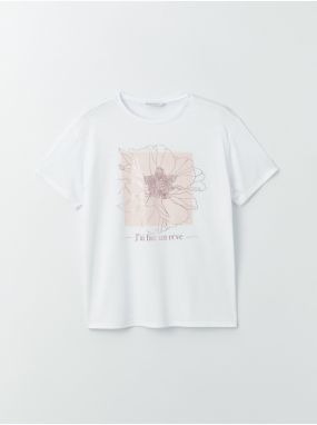 LC Waikiki Women's Crew Neck Printed Short Sleeved T-Shirt