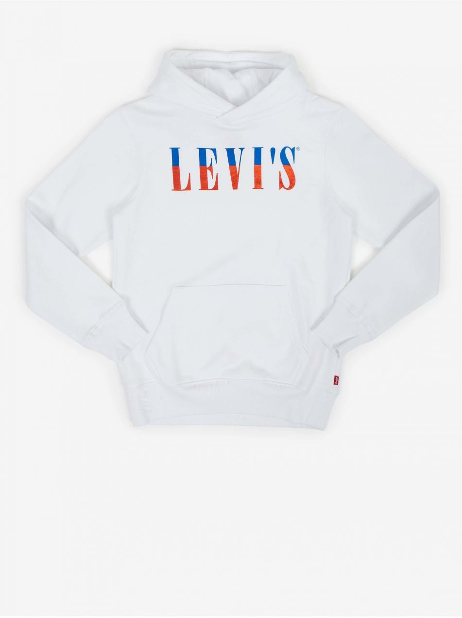 Biela chlapčenská mikina s kapucňou Levi's®