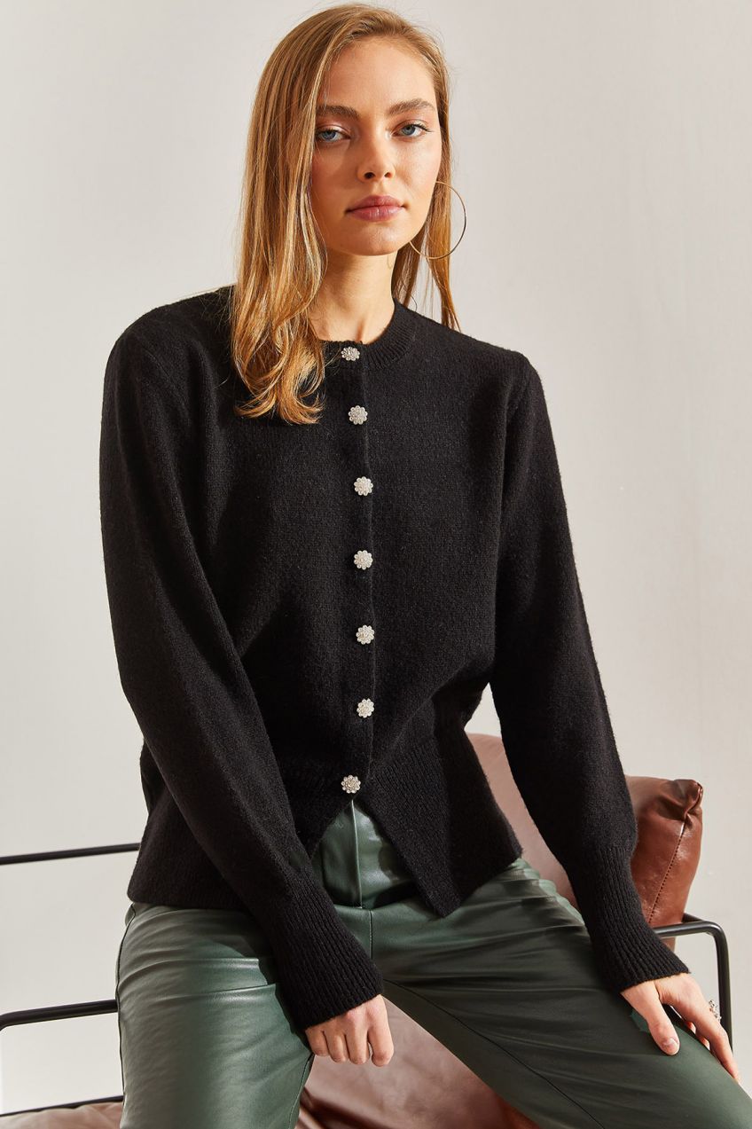 Bianco Lucci Women's Buttoned Knitwear Cardigan