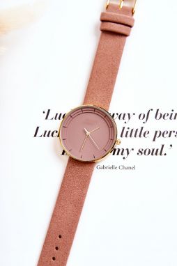 Women's Analog Suede Nickel Free Watch Ernest pink