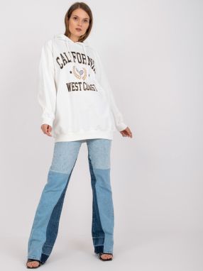 White sweatshirt with oversized print