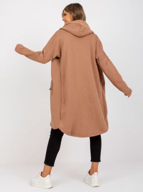 Basic light brown sweatshirt Tina RUE PARIS with pockets