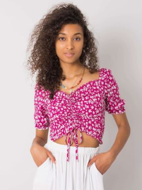 Fuchsia blouse with patterns by Dinah RUE PARIS
