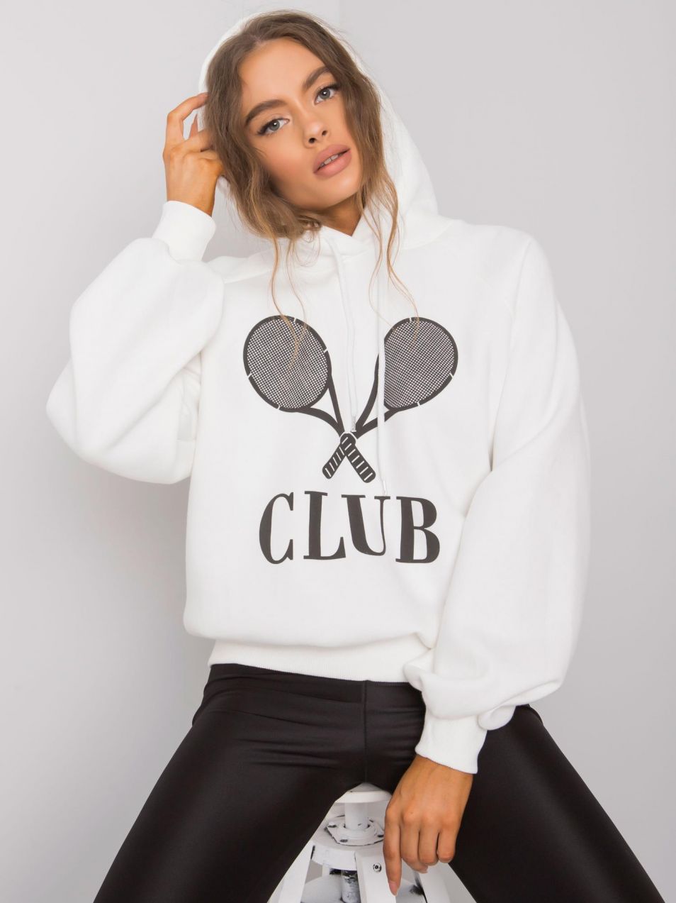 Women's white sweatshirt with print