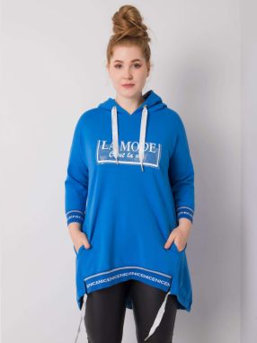 Dark blue women's plus size sweatshirt with pocket