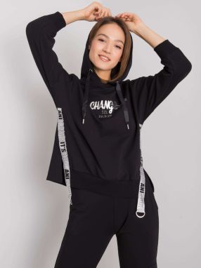 Black women's sweatshirt with appliqué