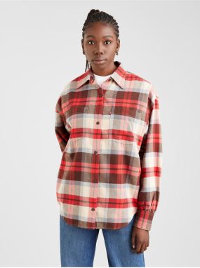 Krémovo-červená dámska kockovaná košeľa Levi's® Remi Utility