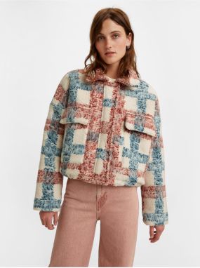 Béžová dámska kockovaná bunda Levi's® Sherpa