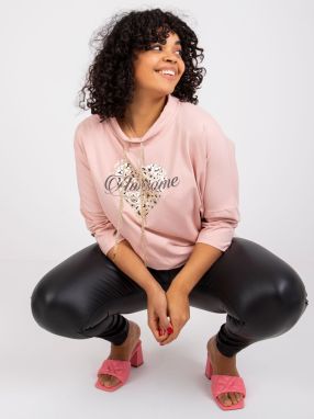 Dusty pink cotton blouse Aileen plus size