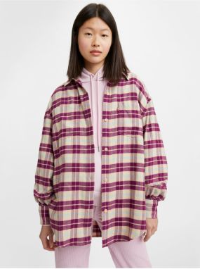 Vínovo-krémová dámska kockovaná košeľa Levi's® Remi Utility