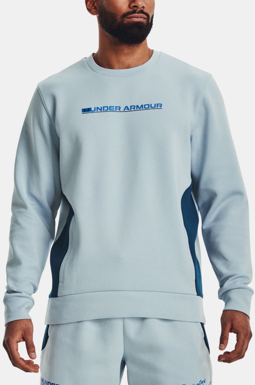 Mikina Under Armour UA SUMMIT KNIT CREW - modrá