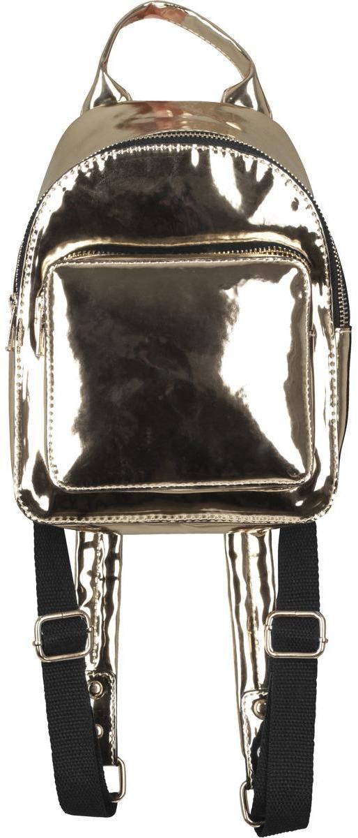 Mini Metallic Backpack Gold