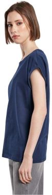 Women's T-shirt with extended shoulder navy blue