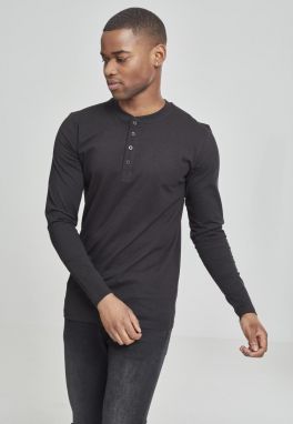 Henley L/S Basic T-Shirt Black