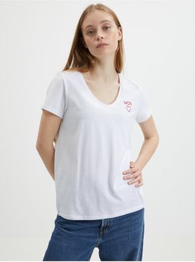 Tričká s krátkym rukávom pre ženy Pieces - biela