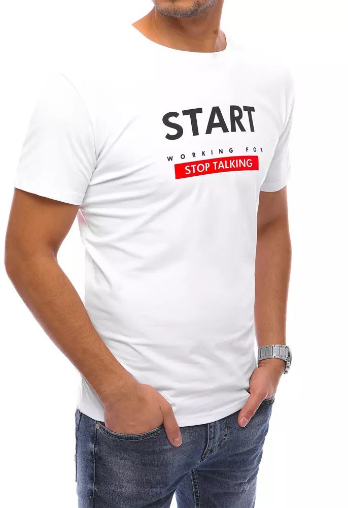Biele pánske tričko Dstreet