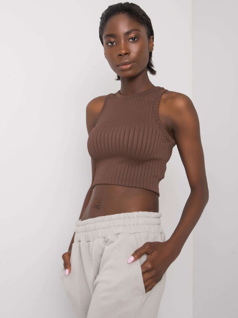 Hnedý crop top Joie RUE PARIS
