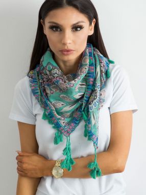 Sea scarf with ethnic pattern