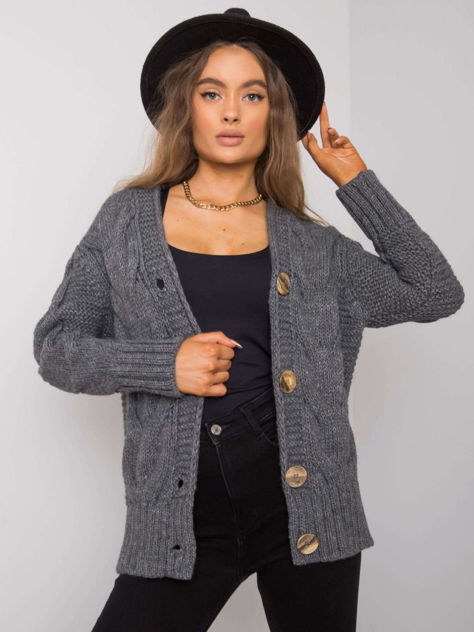 RUE PARIS Dark gray sweater