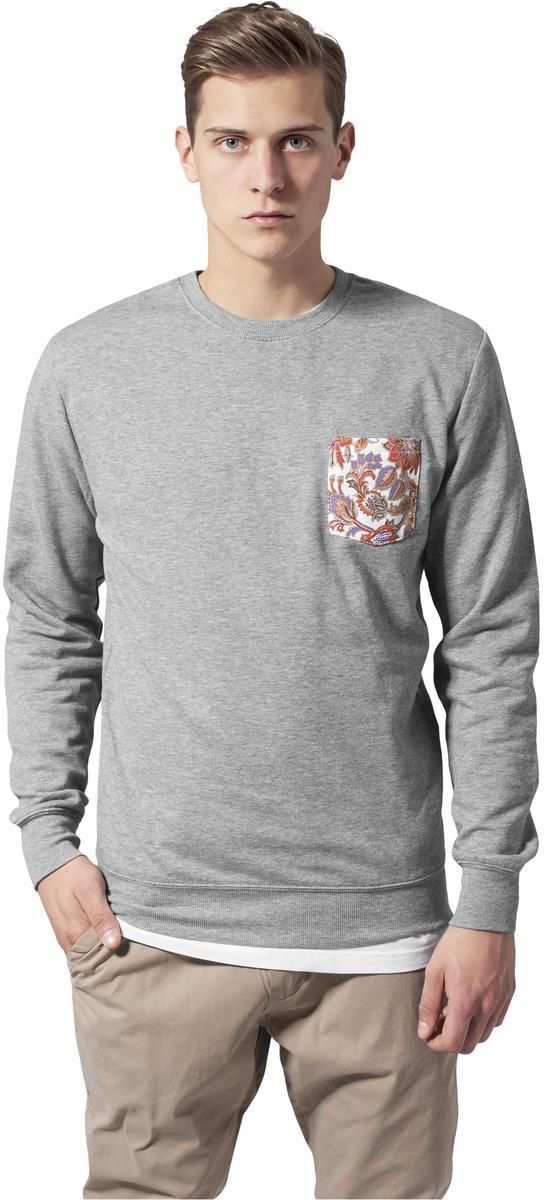 Contrasting Crewneck Pocket Grey/Floral