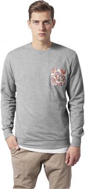 Contrasting Crewneck Pocket Grey/Floral