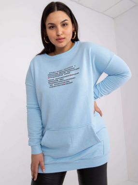 Light blue jersey blouse plus size Desiree