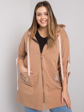 Camel sweatshirt larger size with zipper Zurich