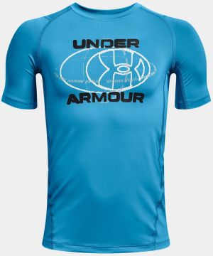 Modré chlapčenské športové tričko Under Armour UA HG Armour Novelty SS