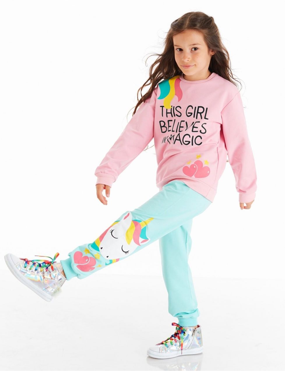 Dievčenská tepláková súprava Denokids CFF-20S1-113/Mint, Pink