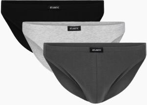 Men's cotton briefs ATLANTIC Mini 3Pack - black, gray melange, graphite
