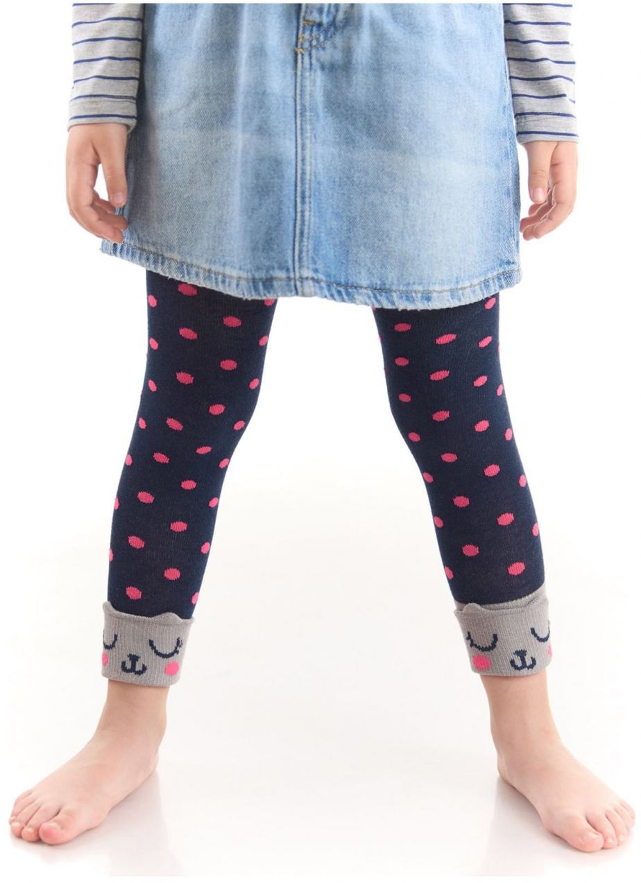Denokids Cat Polka Bodka Dievčenské ponožky Pančuchové nohavice