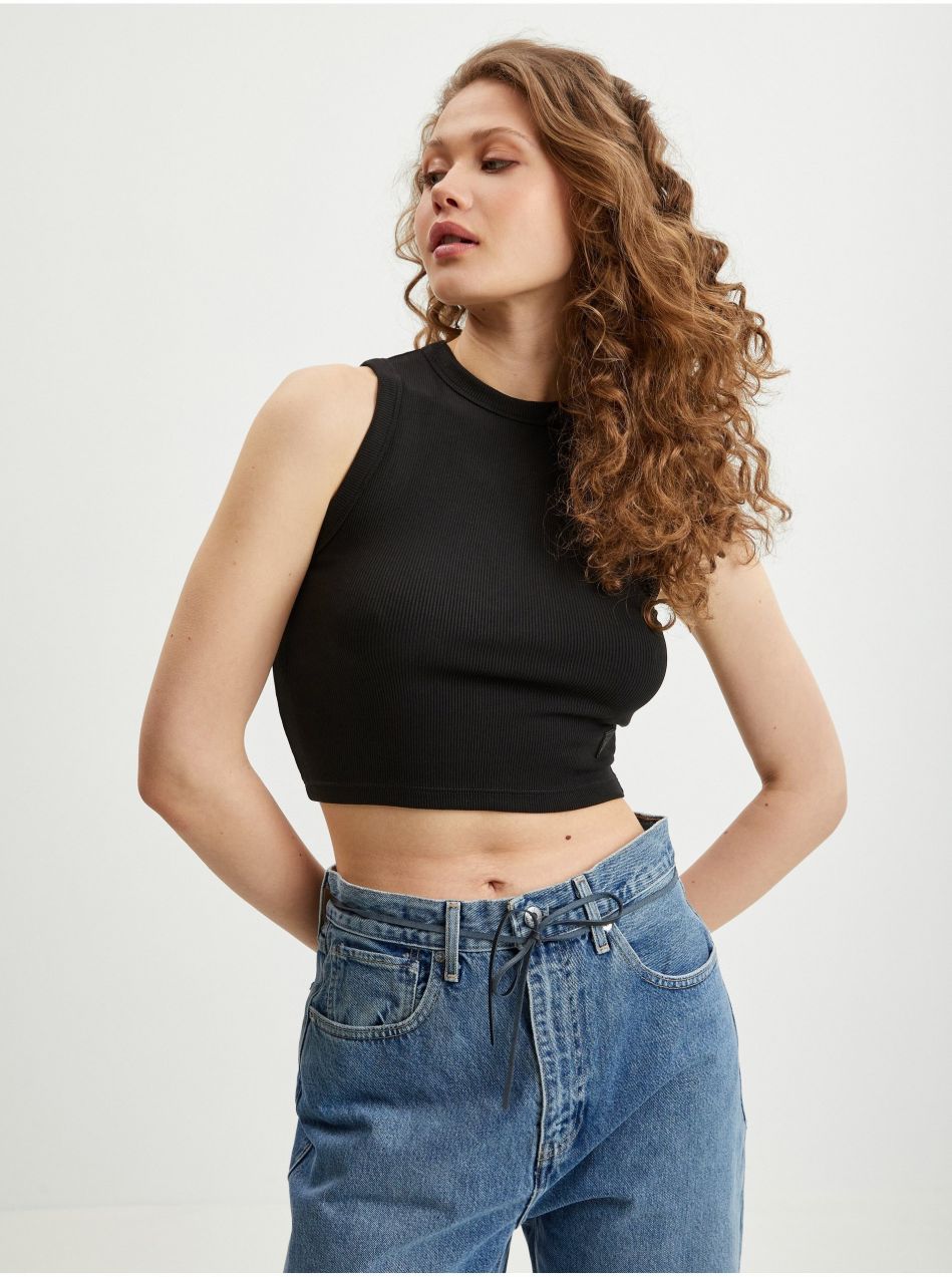 Čierny dámsky crop top Guess Edie