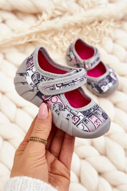 Slippers Ballet dancers Befado Cats 109P261 Grey