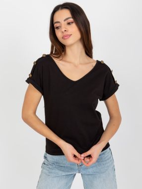 Black blouse with buttons on sleeves by OCH BELLA