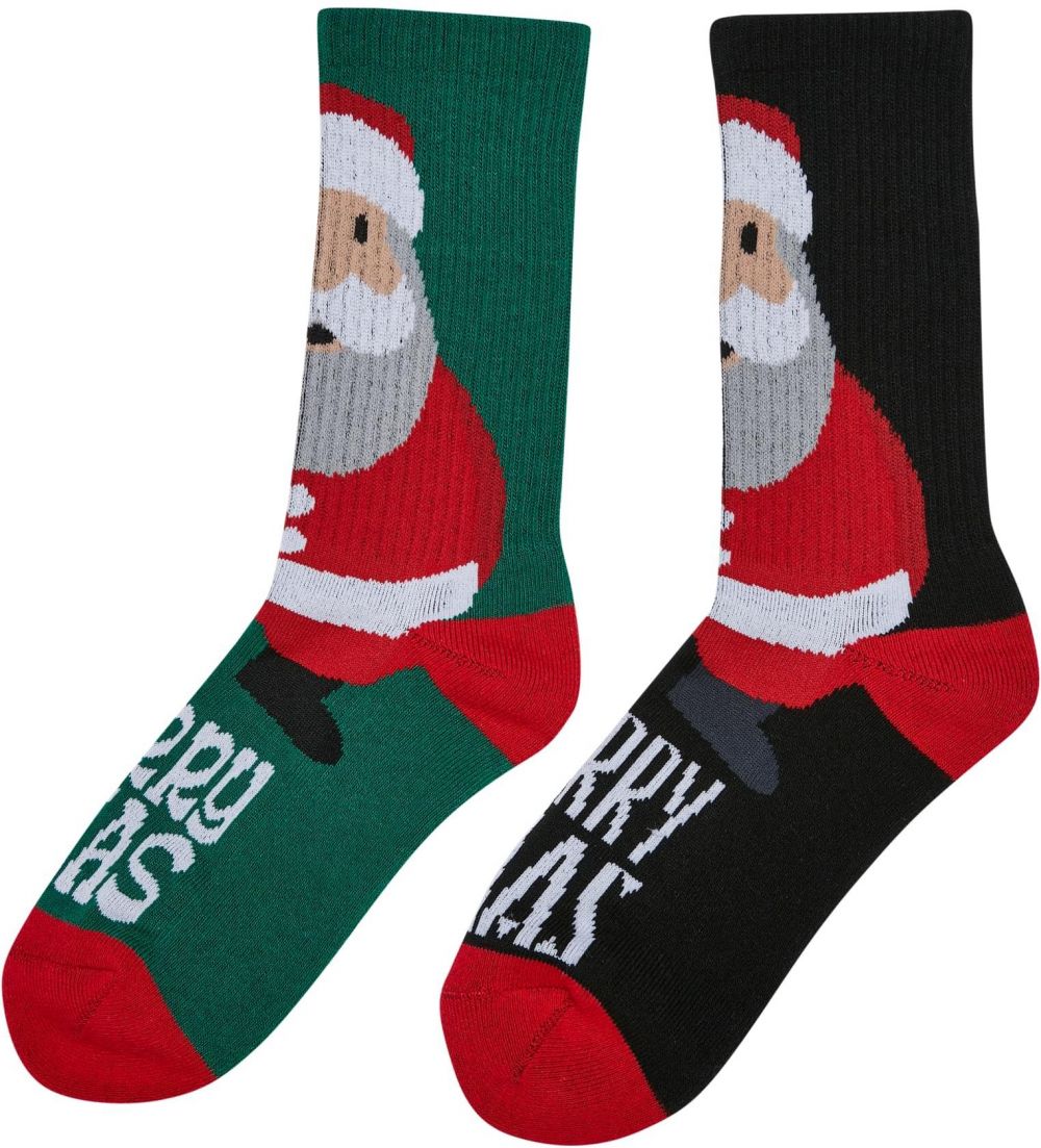 Christmas Santa Socks - 2-Pack Multicolored