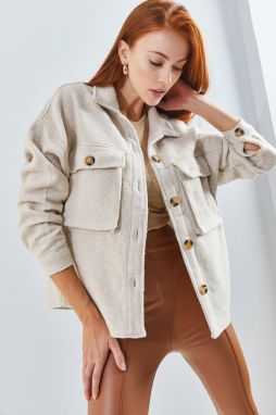 Bianco Lucci Women's Big Pocket Patterned Cachet Shirt 6028