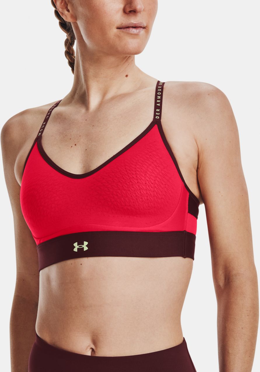 Červená dámska športová podprsenka Under Armour UA Infinity Low
